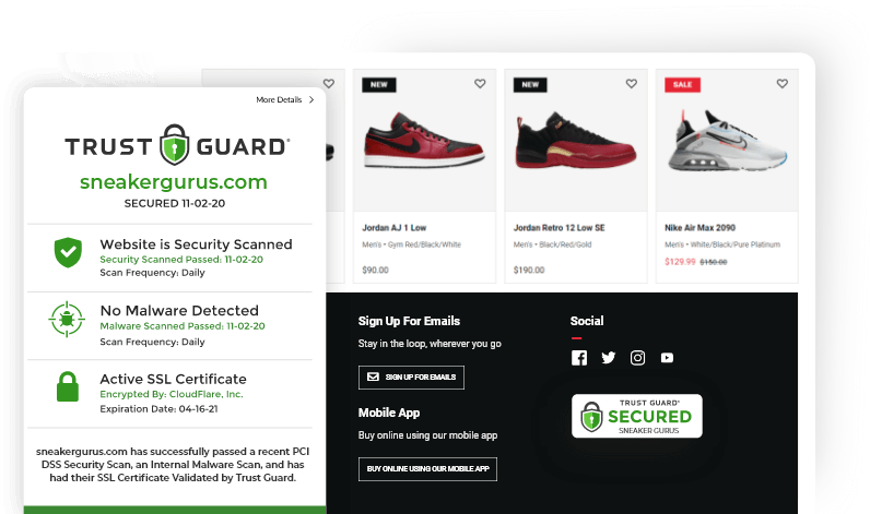Trust Guard - Footwear Product Page